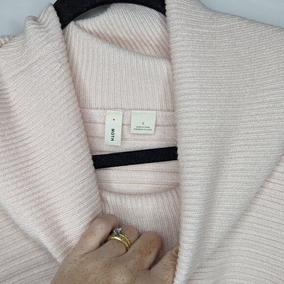 Moth Anthropologie Pale Pink Turtleneck Sweater | Size S - Picture 3 of 4